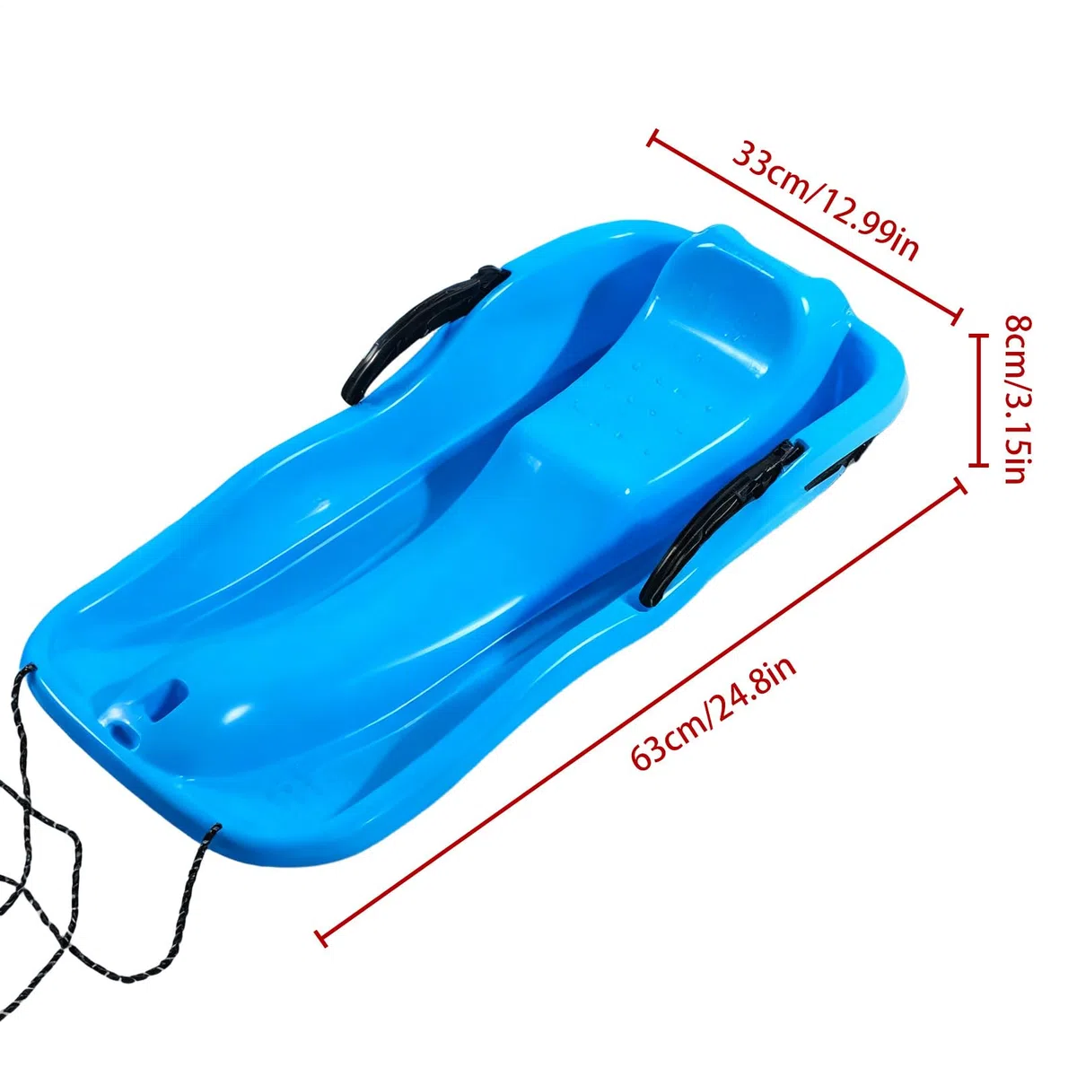 Tavola da slitta da neve - 63 x 33 x 8 cm Attrezzatura Slitta Leggero - Portatile Disco per Bambini Skiboard per Spiaggia Montagne Ghiaccio Erba Uomini Donne Bambini Ragazze Giovani Adolescenti