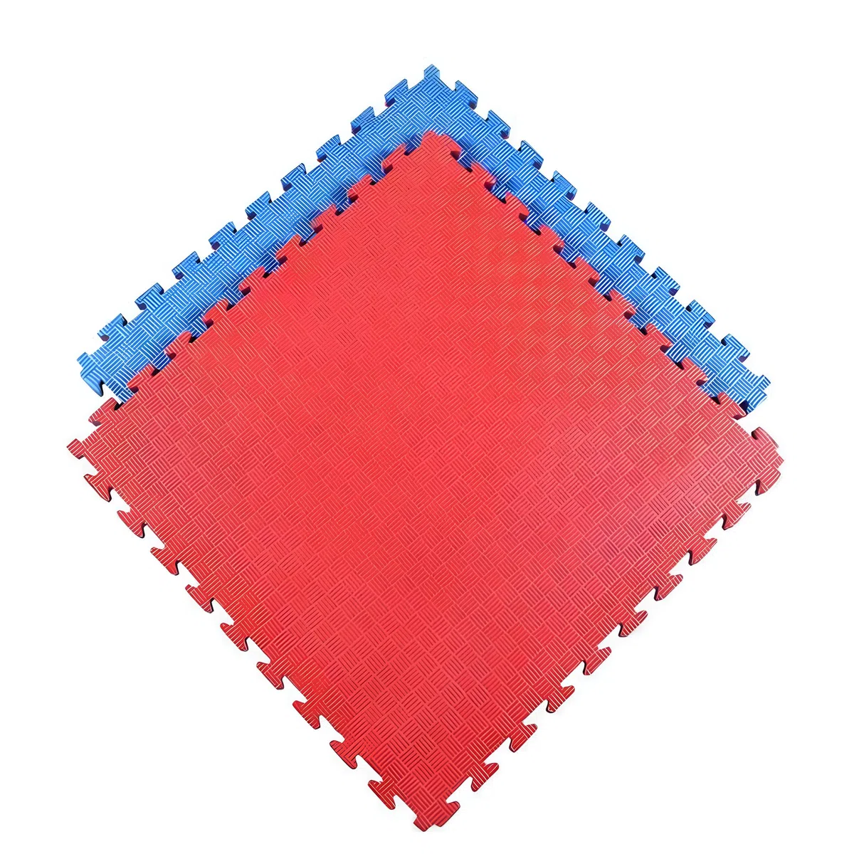 Tatami Palestra 100x100x4 cm Rosso/Blu – Tappeto Puzzle in Gomma EVA Antitrauma, 1 Piastrella Tatami Giapponese Antiscivolo per Judo, Karate, MMA, Arti Marziali
