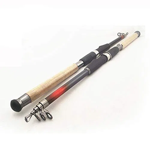 Carbon telescopiche Canne da Pesca Spinning 2.1M 2.7m Canna da Pesca di filatura Rod Sea Fishing Tackle Feeder Canna da Pesca (Size : 2.4 m)