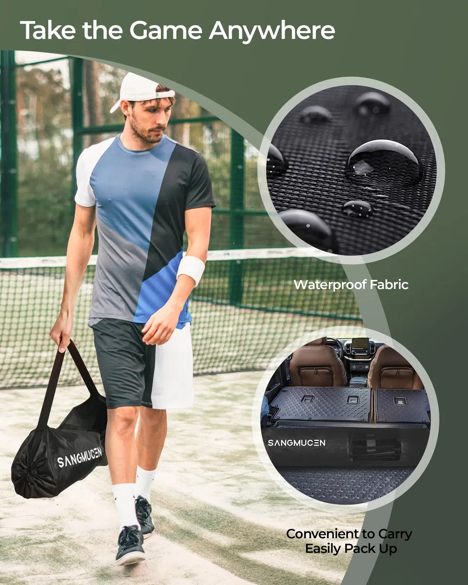 SANGMUCEN Set di rete da badminton da 3 m/4 m/5 m, rete da pallavolo all'aperto, regolabile in altezza, portatile, con borsa per il trasporto, rete sportiva ideale per tennis, badminton per bambini o