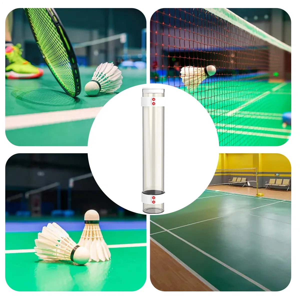Tubo di stoccaggio Shuttlecocks - Supporto Magnetico a Sfera Badminton | Contenitore di stoccaggio della navetta durevole con coperchio istantaneo, tubo di organizzatore automatico per coppia