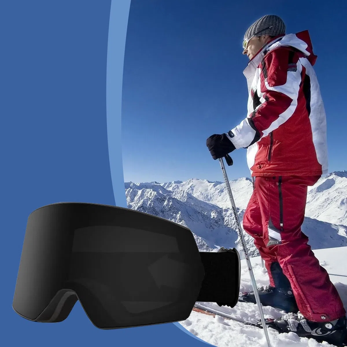 Occhiali da snowboard – Occhiali da snowboard, anti-appannamento, doppio strato, antivento, per bambini, ragazzi, ragazze e uomini