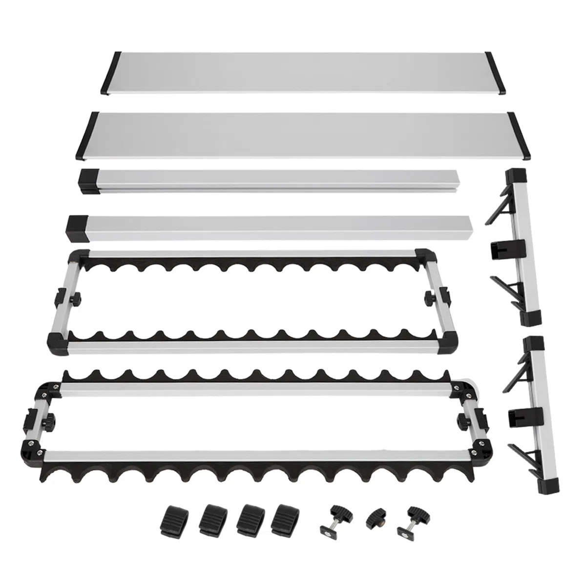 Supporto per canne da pesca, 24 canne, 71,5 x 31 x 70 cm, in alluminio di alta qualità, per barche, negozi di pesca, garage, pesca, interni ed esterni