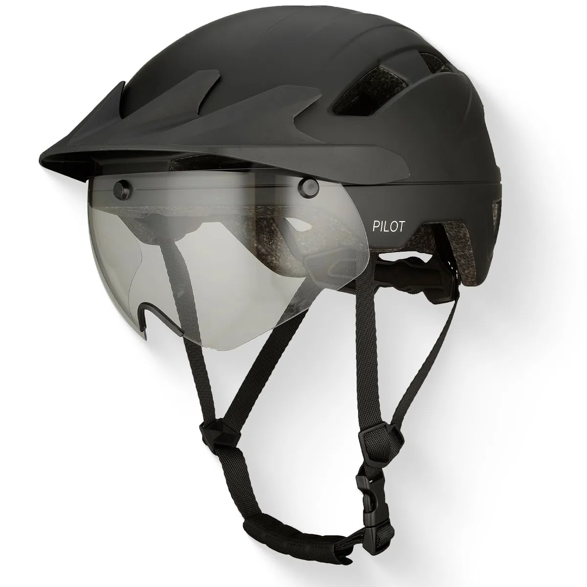 GOOFF Pilot - Casco S-Pedelec | Protezione per pedalate veloci in e-bike, casco da bicicletta con visiera e luce, certificato NTA 8776