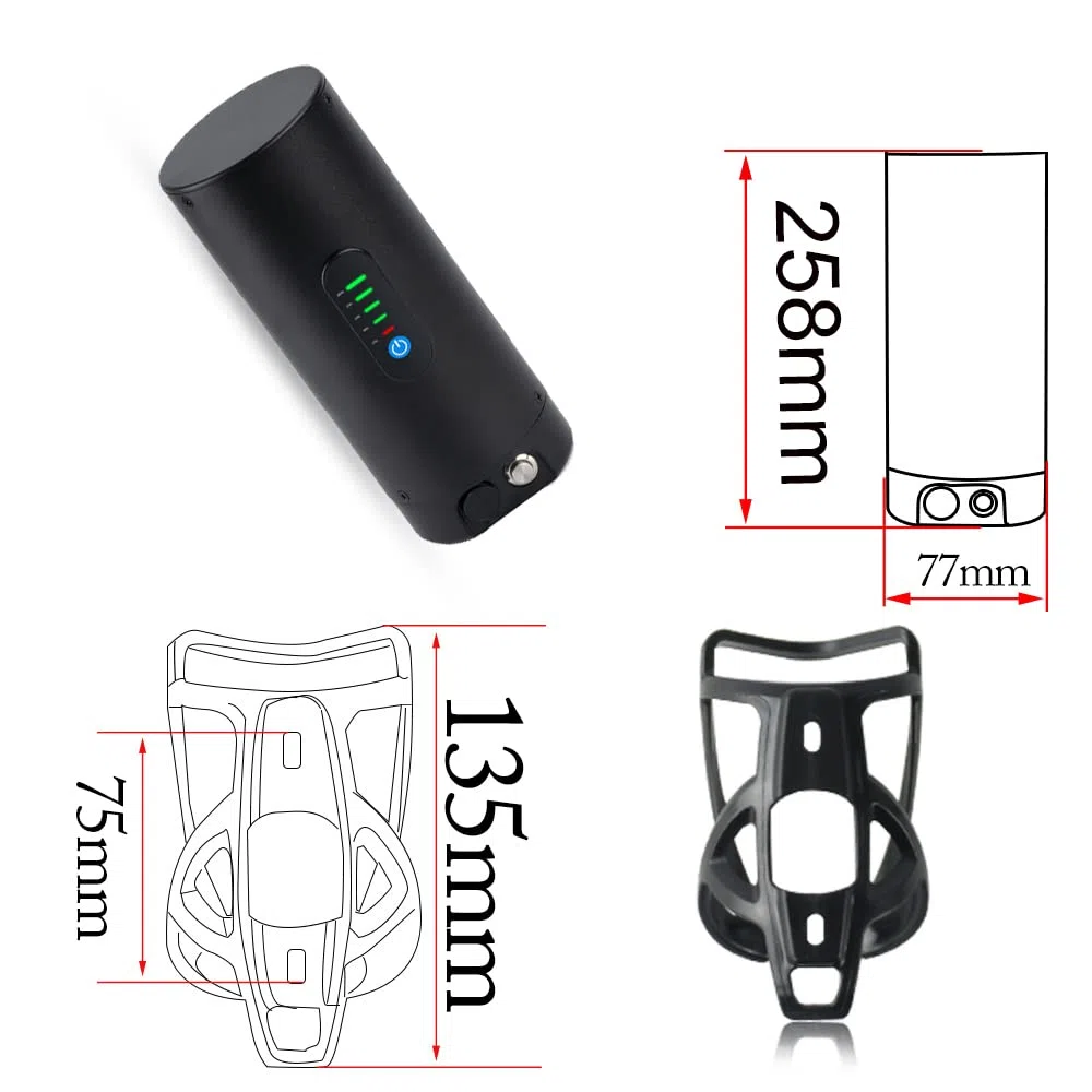 Mini Bottle Battery - Batteria bici elettrica 36V per 500W 350W 250W 200W 150W Ebike - Pacco batteria agli ioni di litio per Ebike Kit di conversione di ricambio