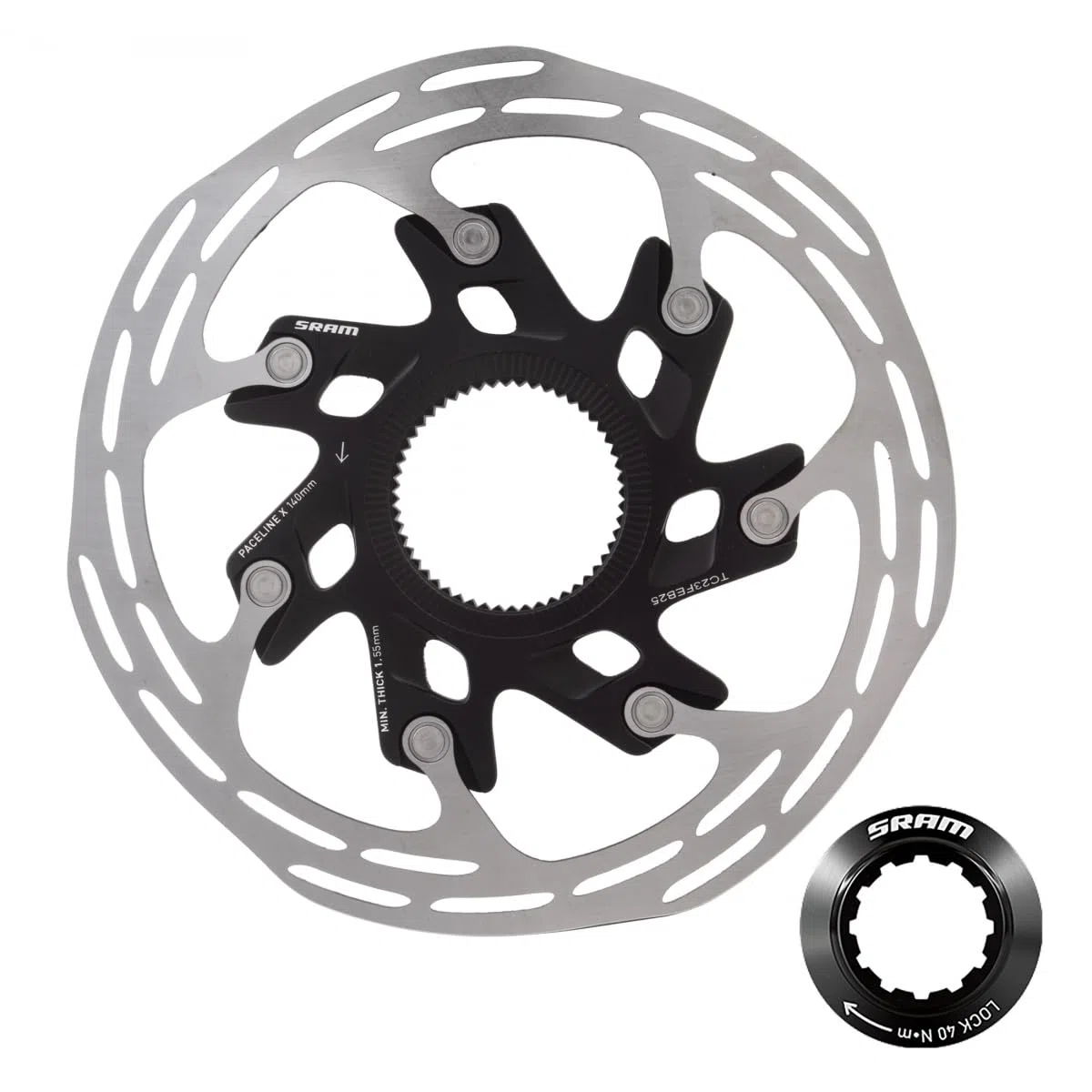 SRAM Disco Freno paceline X Two Pieces 140mm Center Lock Arrotondato con ghiera