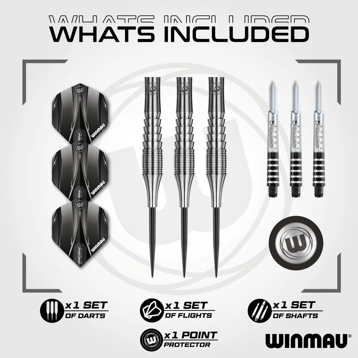 WINMAU Sniper V3 90% Freccette Steel Darts 21G.