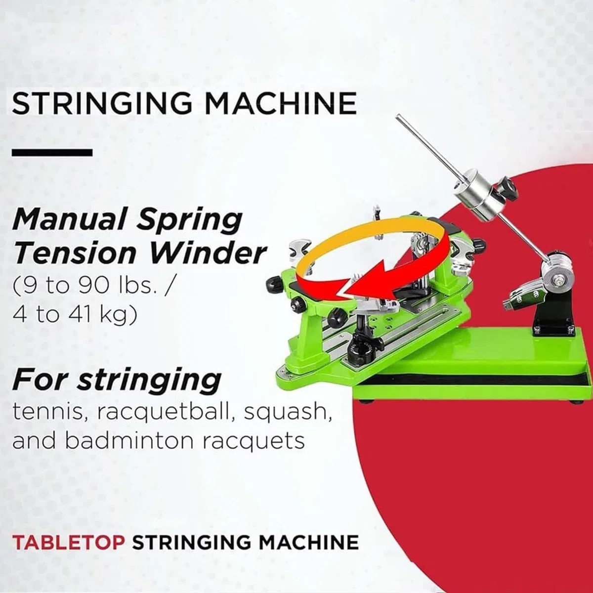 Incordatrice professionale per racchetta con sistema fisso a 6 punti e rotazione a 360 gradi per tennis e badminton