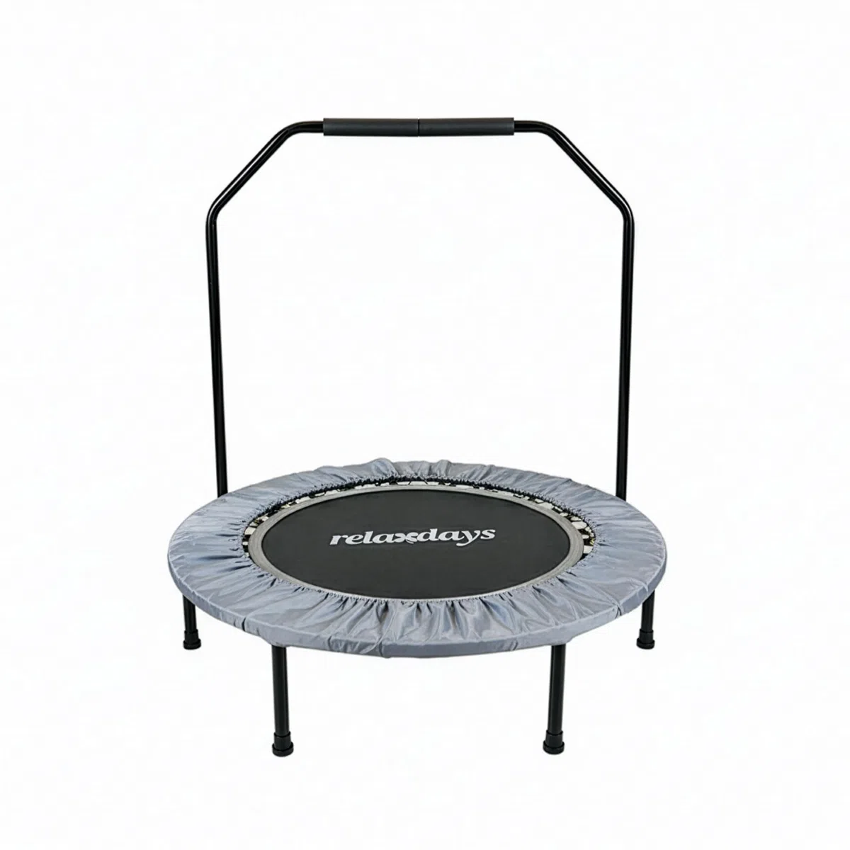 Relaxdays Minitrampolino con barra di sostegno Ø102 cm, pieghevole, fino a 120 kg, fitness indoor, colori vari