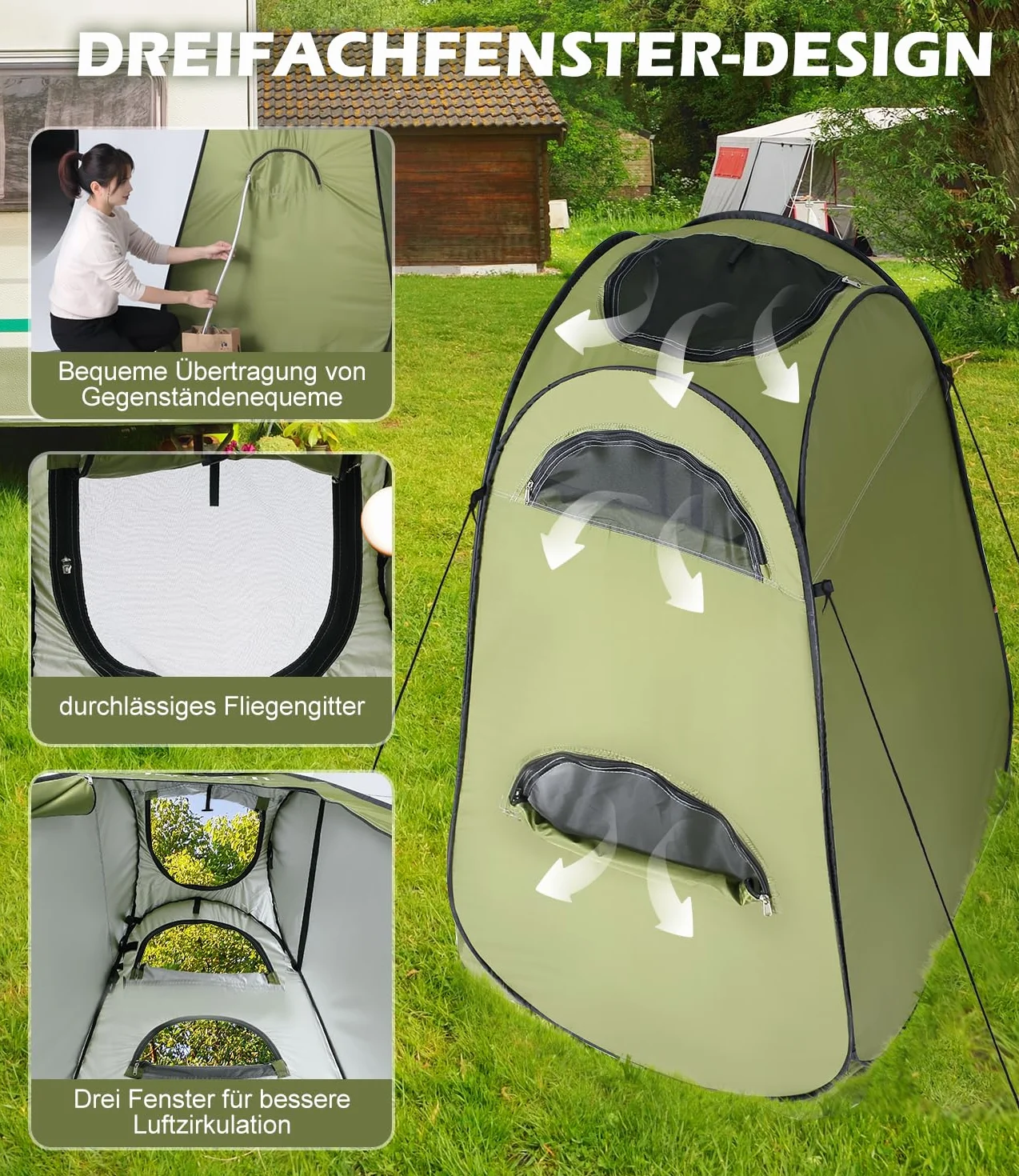 Dewur Tenda da bagno Campeggio con protezione UV 50+, tenda da doccia pop-up, spogliatoio, privacy, tenda da bagno, spogliatoio, tenda mobile per esterni