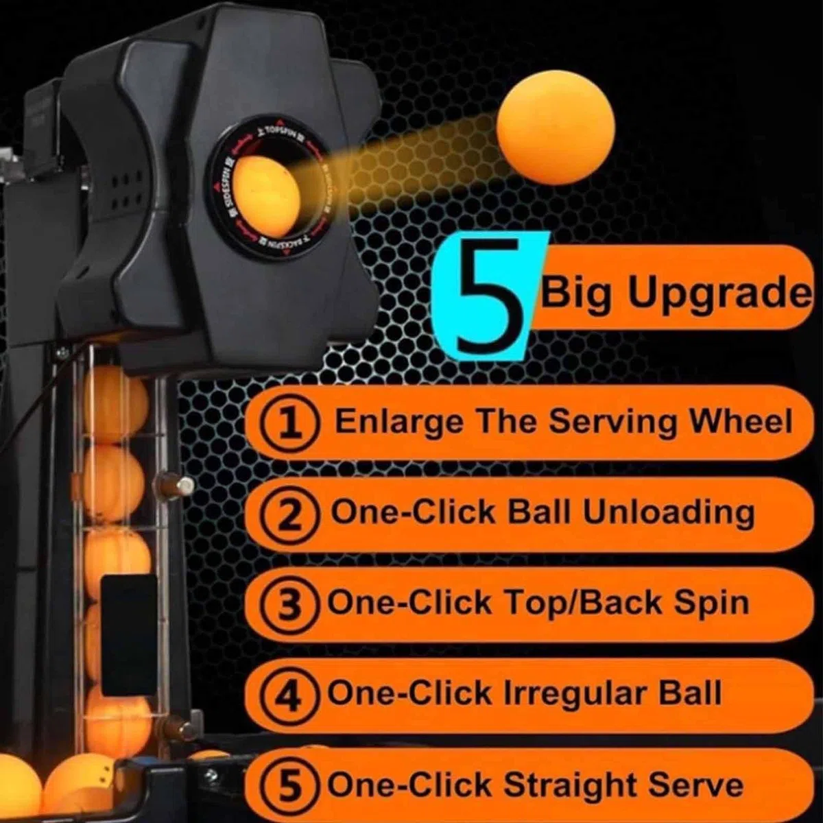 Robot da Ping Pong,Macchina Automatica per Palline da Ping Pong con Rete per Raccolta delle Palline per Allenamento,9 Diverse Palline Rotanti per Allenamento Ed Esercizio con Telecomando