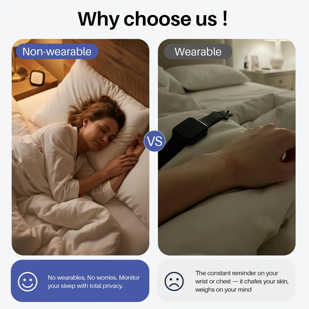 Monitoraggio intelligente del sonno, monitoraggio della frequenza cardiaca e della respirazione, monitoraggio della qualità del sonno radar senza contatto, rapporto giornaliero e suggerimenti