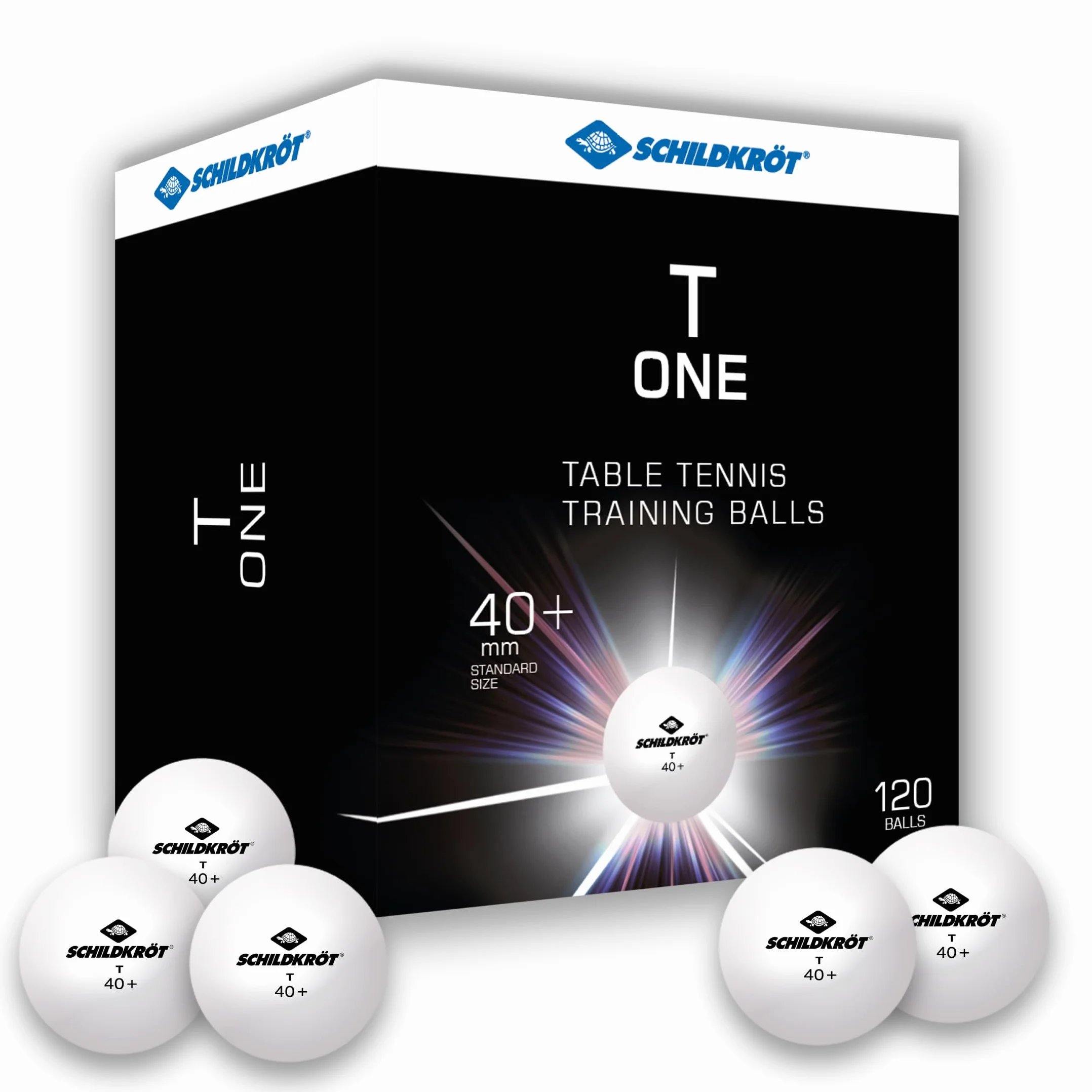 Donic-Schildkröt T-One 608522 - Pallone da Ping Pong in Poly 40+, 120 Pezzi, Colore: Bianco