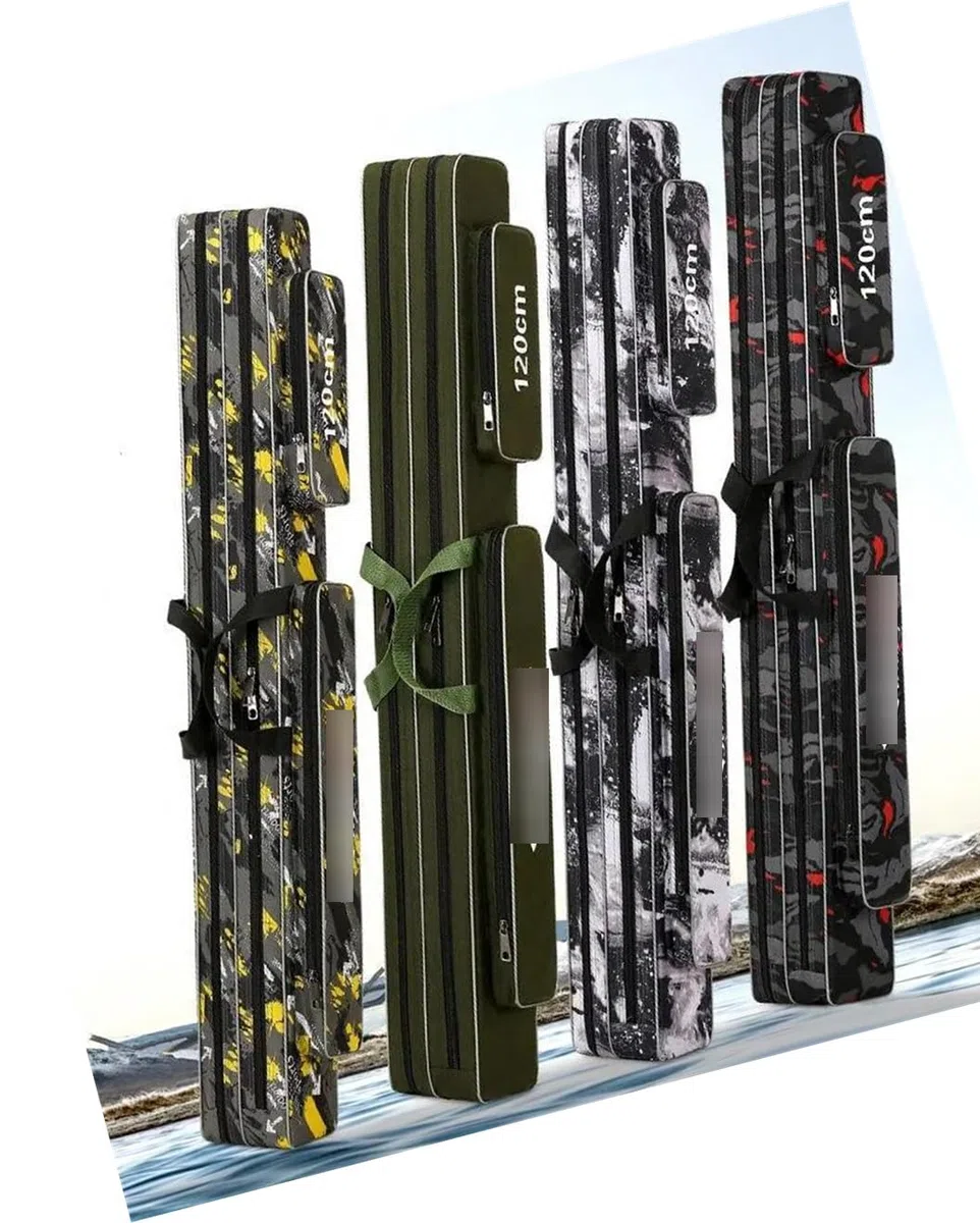 Suwequest Borsa di immagazzinaggio dell'attrezzatura da pesca 120 125 130CM ispessito impermeabile multifunzionale borsa da pesca 2/3 strati borsa per canna da pesca, 3 strati 120 cm2