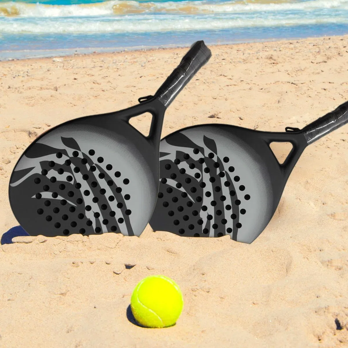 Racchette Da Paddle Tennis Leggero Portatile Antiurto Ergonomico | Racchetta da spiaggia in fibra di carbonio Per Esterno Uomo Donna Principianti Esperti