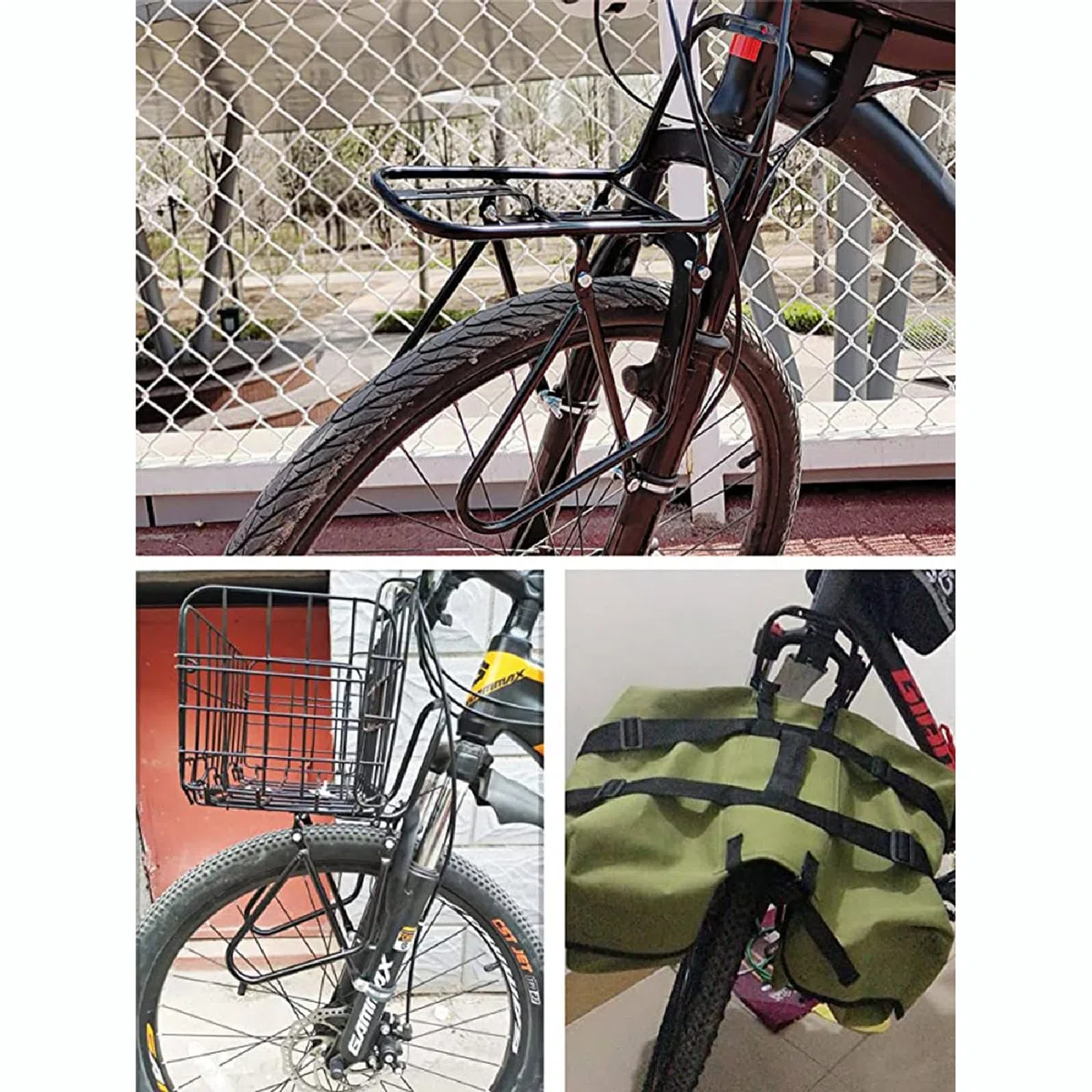 Portapacchi anteriore per bicicletta, in lega di alluminio, capacità di 15 kg, per mountain bike e bici da strada, supporto per attrezzatura da ciclismo, per bagagli, picnic