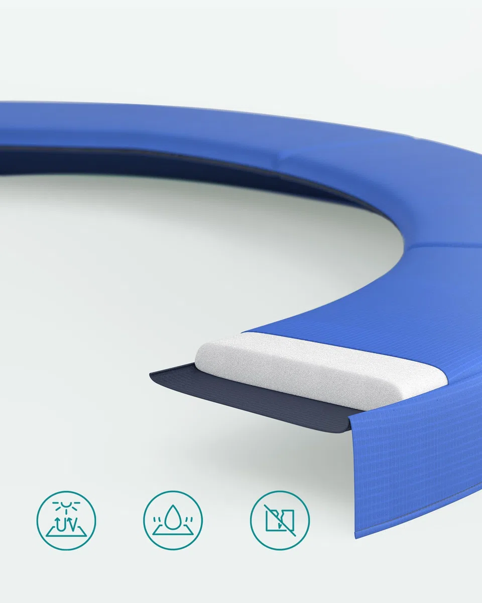 SONGMICS Trampolino per bambini, rete di protezione, cuscini di sicurezza, scala, telaio in acciaio