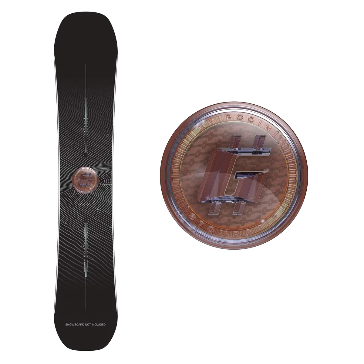 STOMPGRIP Gripcoin - Tappetino da snowboard di alta qualità, collezione Vice, decalcomania 3D, colore: rame