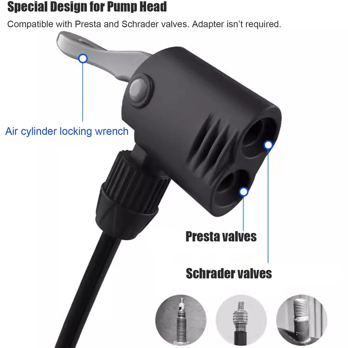 Pompa per Bici - Pompa per Pneumatici da Bicicletta - Pompe Ad Aria Ad Alta Pressione da 160 PSI con Valvola Presta e Schrader per Pneumatici MTB BMX, Palloni, Gonfiabili
