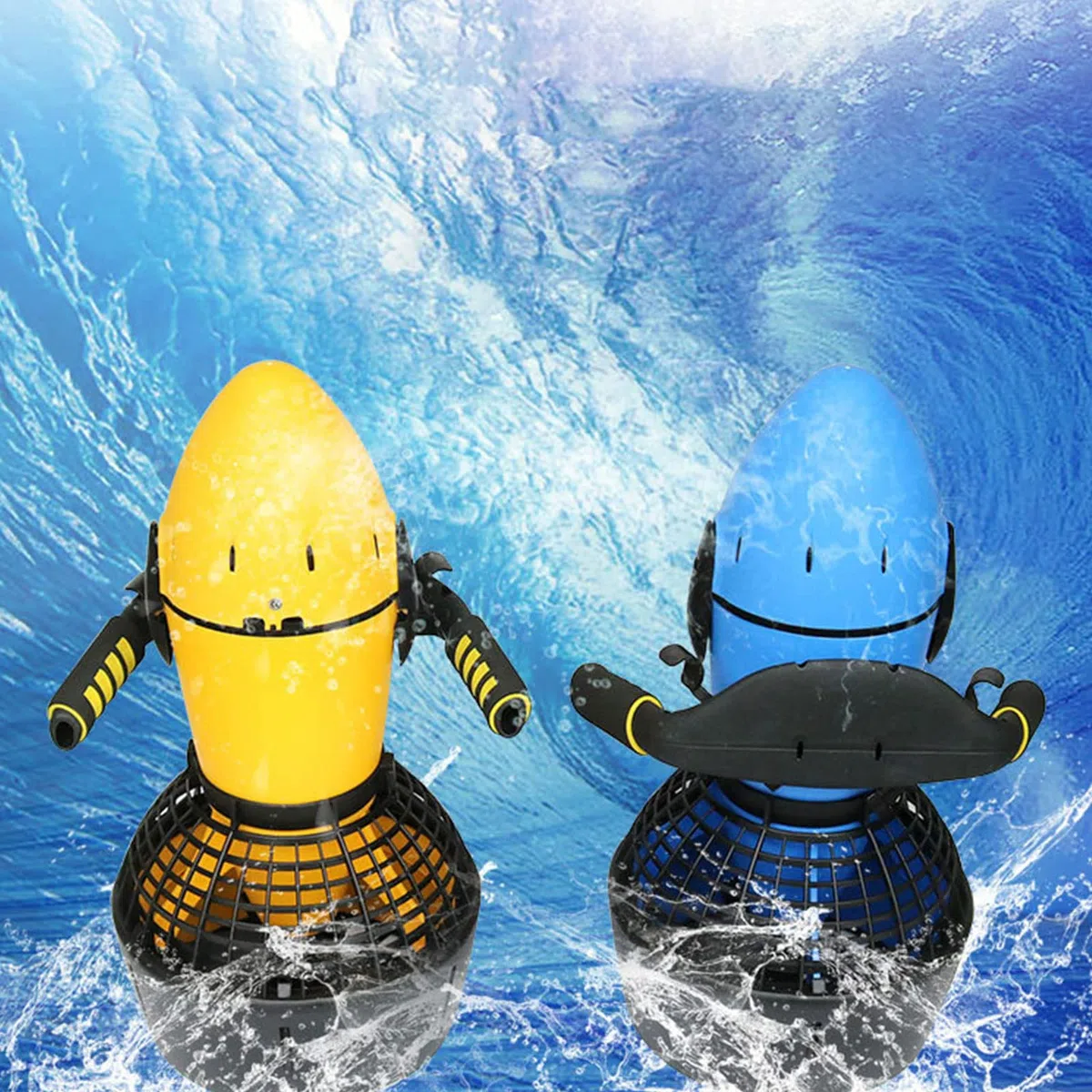 PEIXEN Scooter Marino Subacqueo Portatile, Booster per Immersioni E Nuoto con Batteria, 300w Elettrico per Piscina per Sport Acquatici E Immersioni Snorkeling E Avventura Marina Yellow
