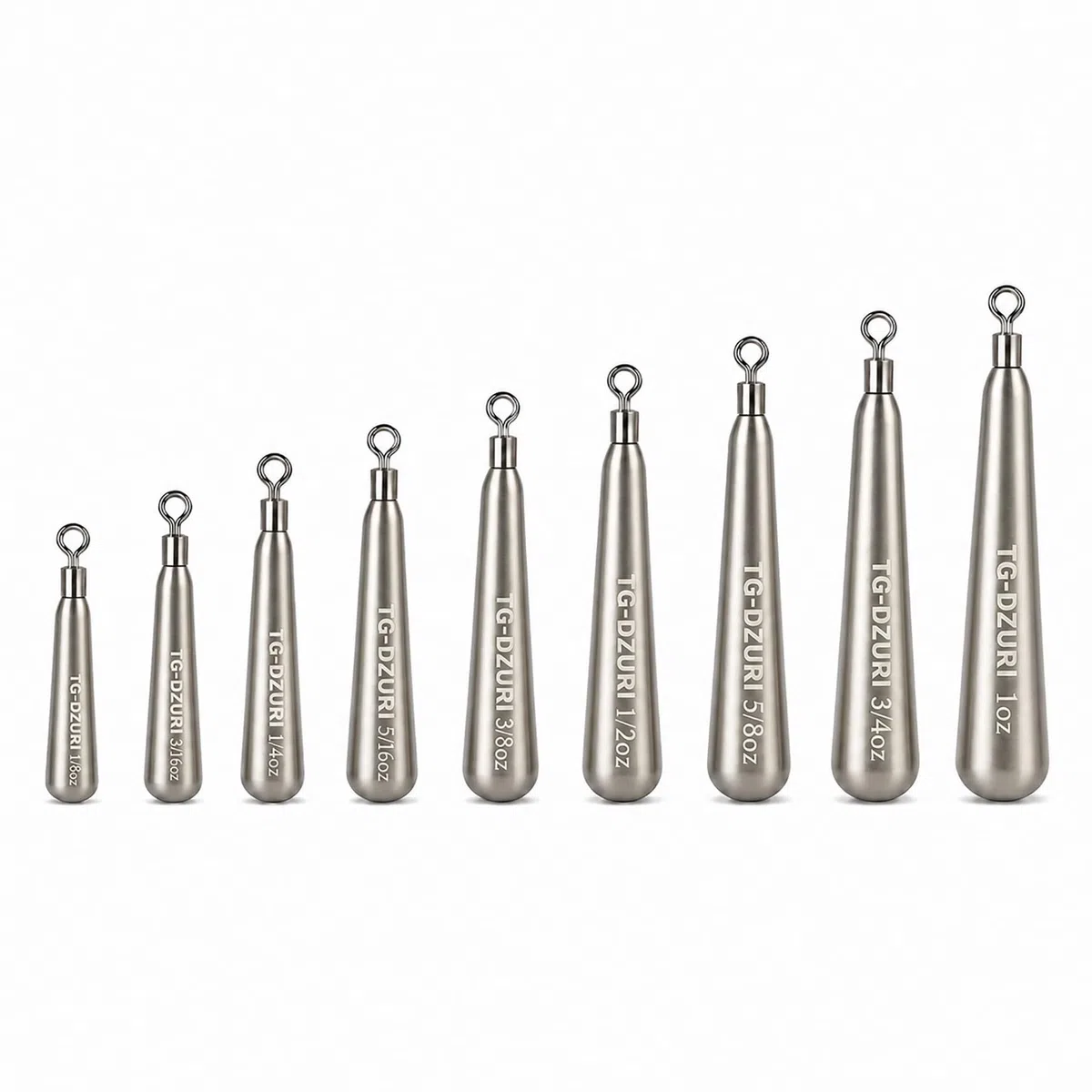 Pesi a goccia in tungsteno per pesca alla spigola, per pesca al tungsteno, con occhiello rotondo, sottile, ad alta sensibilità, dimensioni stampate, 3 colori, 3,5 g a 28,3 g