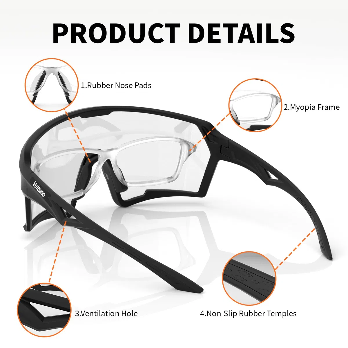 Occhiali da sole fotocromatici per ciclismo, unisex, protezione UV, occhiali da sole sportivi per baseball, corsa, guida