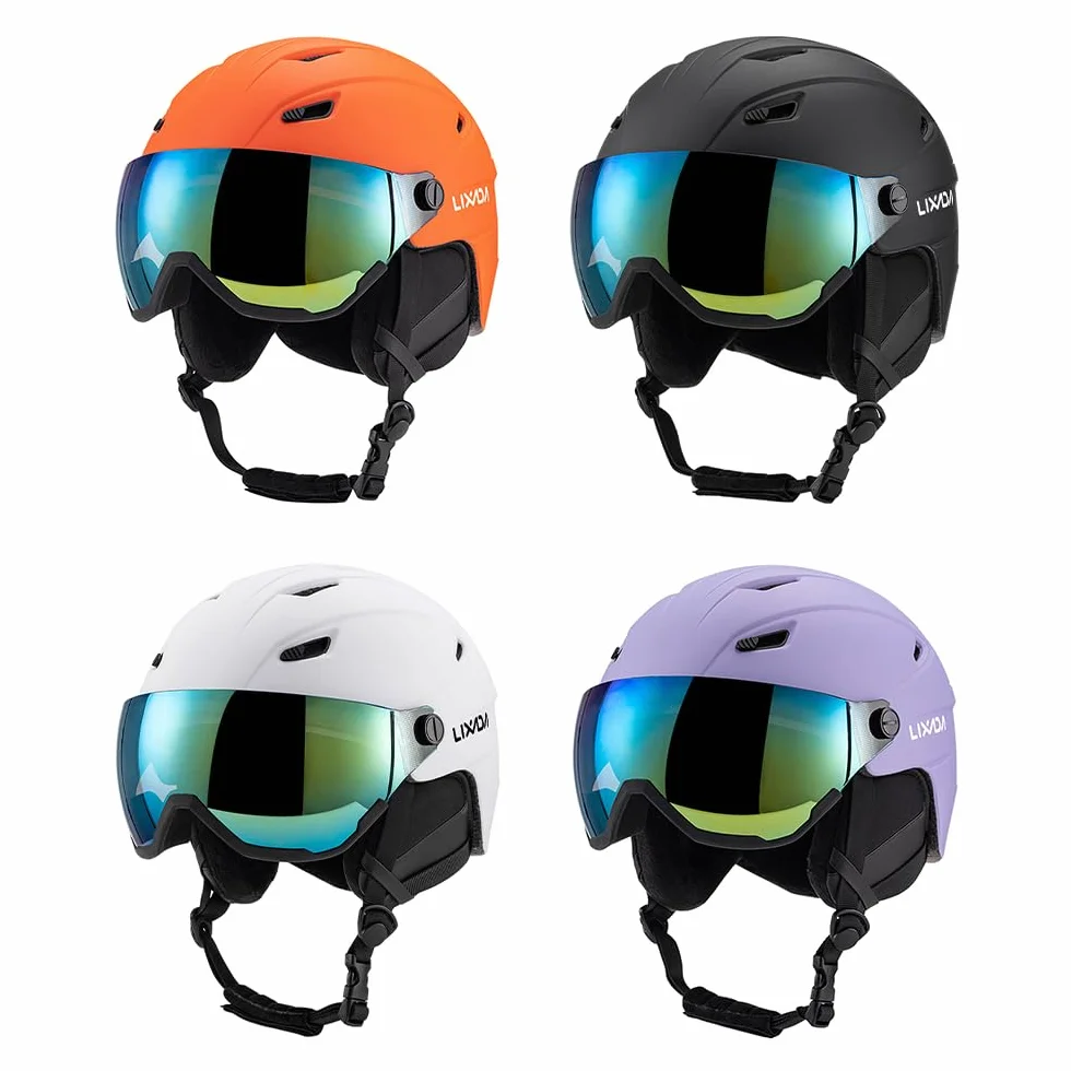 Lixada Caschi da Sci, Casco da Sci Integrato Casco da Snowboard per Uomo e Donna con Visiera Rimovibile