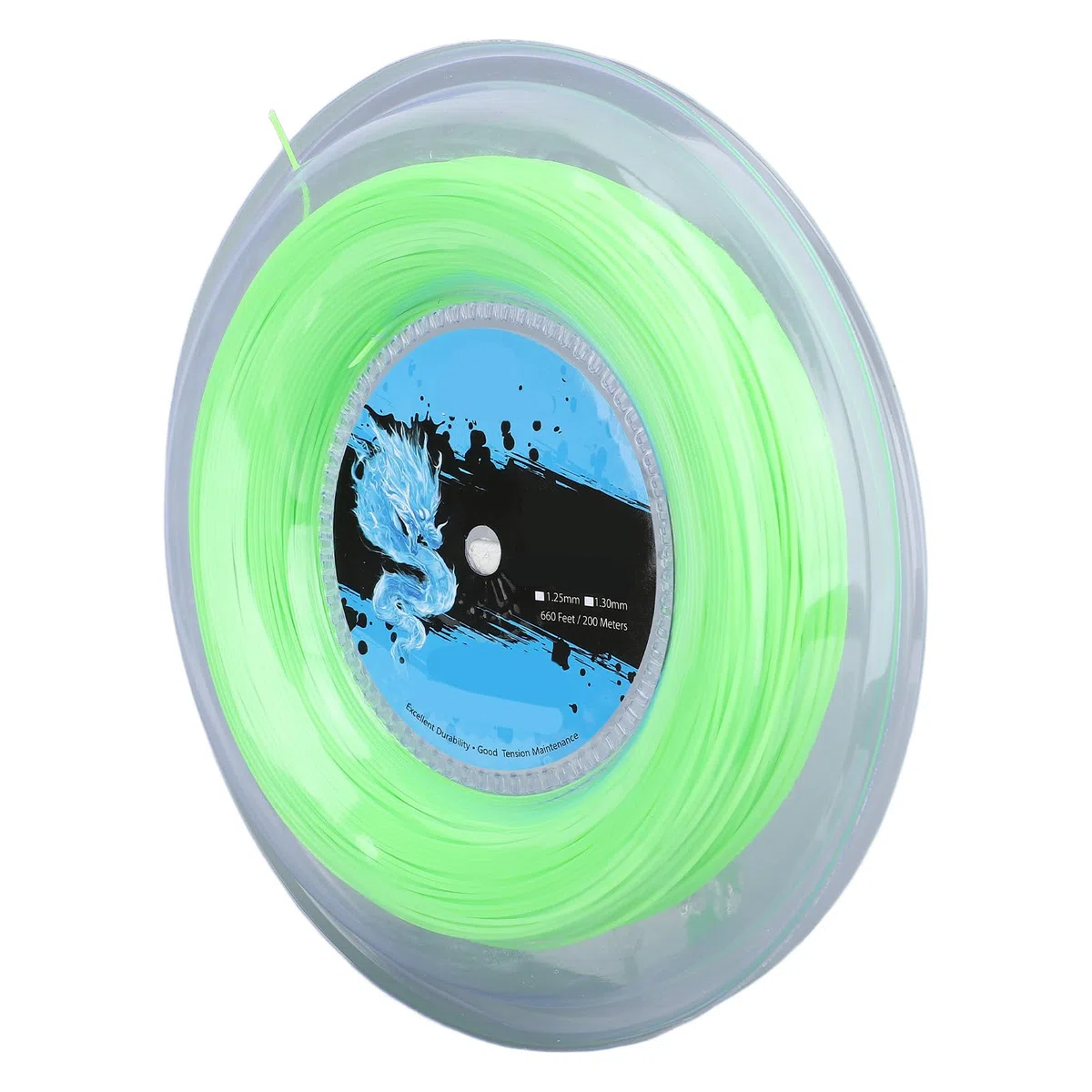 Asixxsix Corda da Tennis, Corda da Tennis in Poliestere Soft Power Control Resistente all'abrasione, da Multifilamento con Bobina Verde Fluorescente da 200 M per Giocatori Offensivi