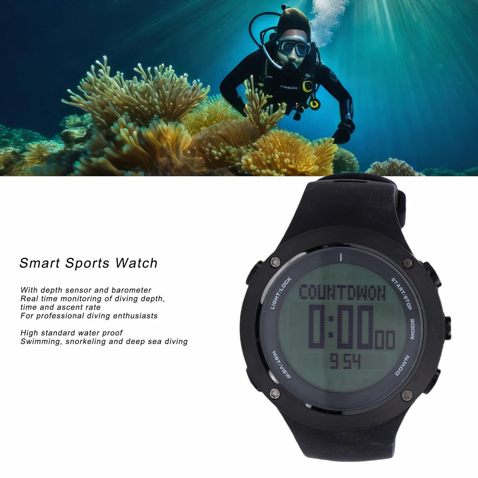 Demeras Orologio Subacqueo Professionale da Uomo Impermeabile per Immersioni, Corsa, Nuoto, Alpinismo