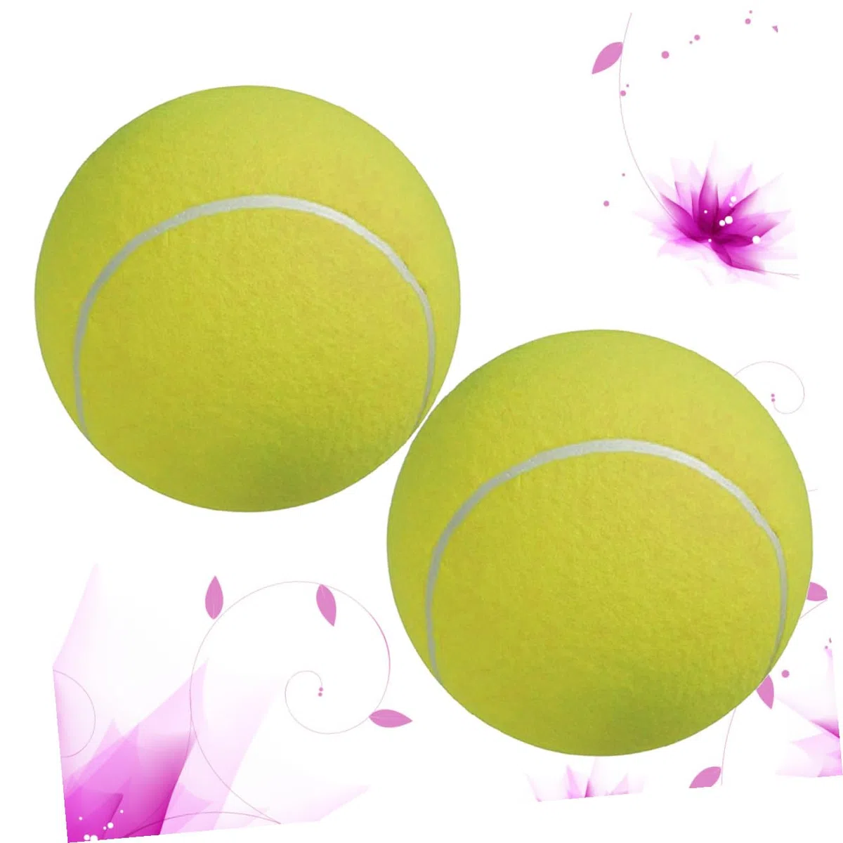 2pezzi Palla da Tennis Gigante Gonfiabile in Gomma con Superficie in Flanella come Giocattolper Animali Domestici per Attività all Aperto