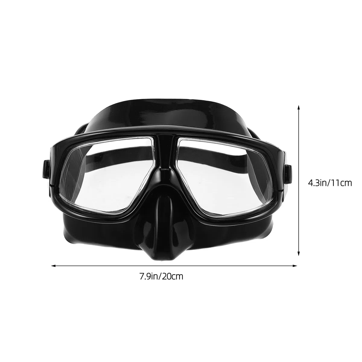 Maschera Subacquea con Coprinaso, Silicone Nero, Adulti | Sistema Cinghia Regolabile, Volume Ridotto per Immersione e Snorkeling, Set per Uso Sportivo