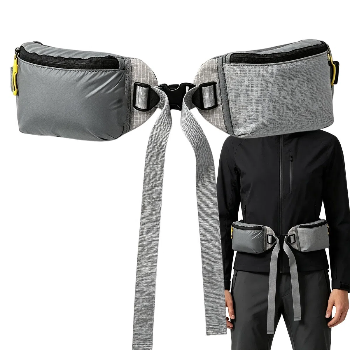 Borsello da Vita Portatile con Scomparti | Sportivo Per Corsa, Camminata, Viaggio, Campeggio, Fitness, Attività Outdoor, Pendolarismo, Allenamento E Escursionismo