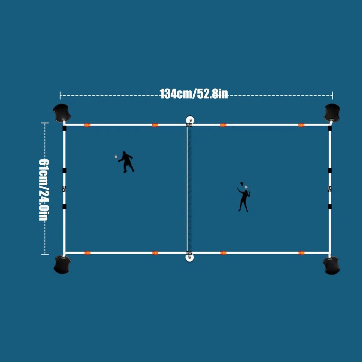 Linee per Campo da Badminton su Marcatori per Chiari Stabili Portatili | Marcatori di Confine per Allenamento all'Aperto Nastro di Confine Stabile Portatile Badminton Allenamento Prato