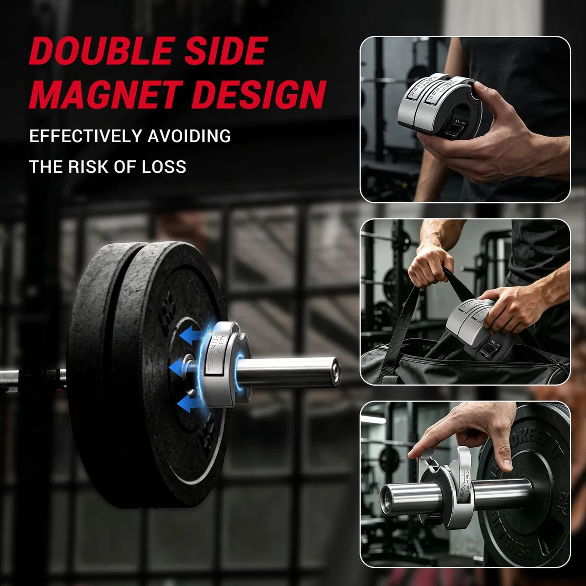 KeppiFitness, clip per bilanciere, morsetti per bilanciere per sollevamento pesi, chiusura rapida e rimozione dei pesi, 5,1 cm, olimpionici per allenamento
