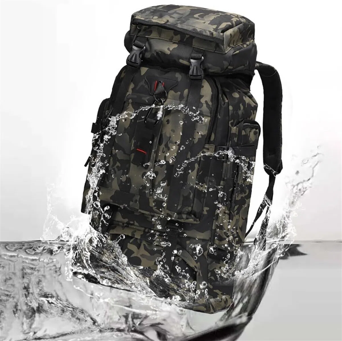 Zaino da Viaggio Sportivo Zaino da Trekking 70L Borsa A Tracolla per Arrampicata Campeggio Allenamento All'aperto Sport per Alpinismo Arrampicata(Black)
