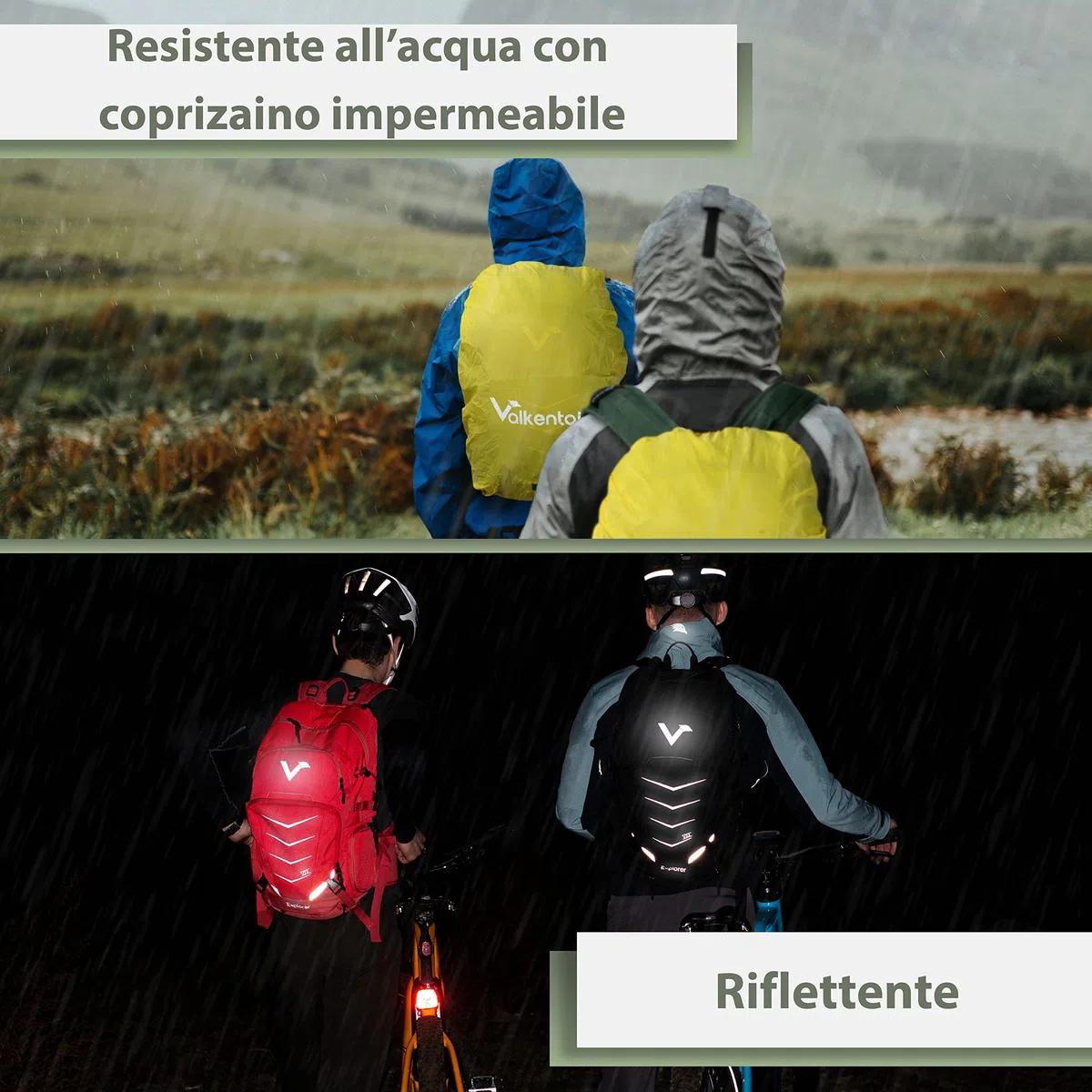 Valkental - Zaino di Alta Qualità e Sostenibile con Cinture Fianchiali Riponibili | 22L | Espandibile con Marsupio - Perfetto per Escursionismo, Trekking, Ciclismo e Attività all'Aperto