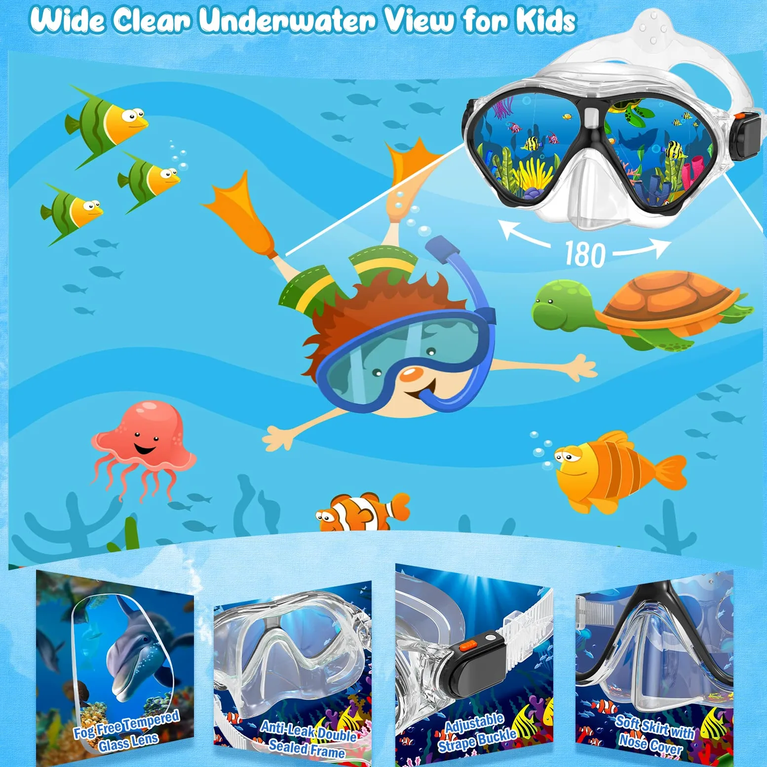 Seovediary Set da snorkeling per bambini