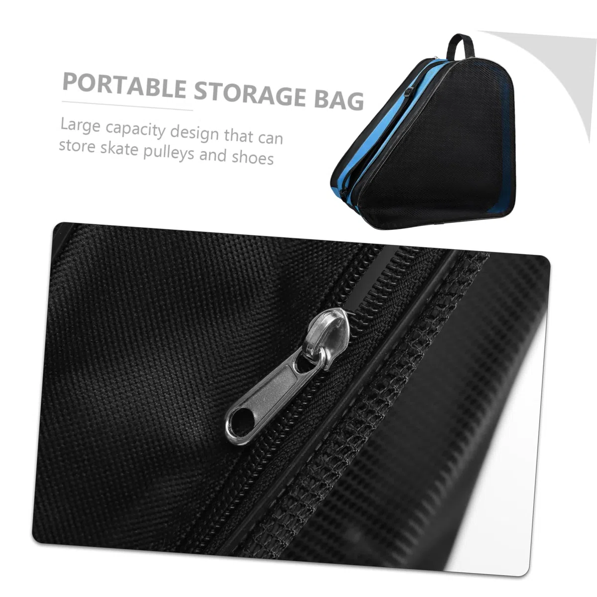 Borsa per Scarpe da Pattinaggio Cerniera Oxford Nero 2 Pezzi, Facile da Pulire, per Uso Esterno, Design Semplice e Funzionale