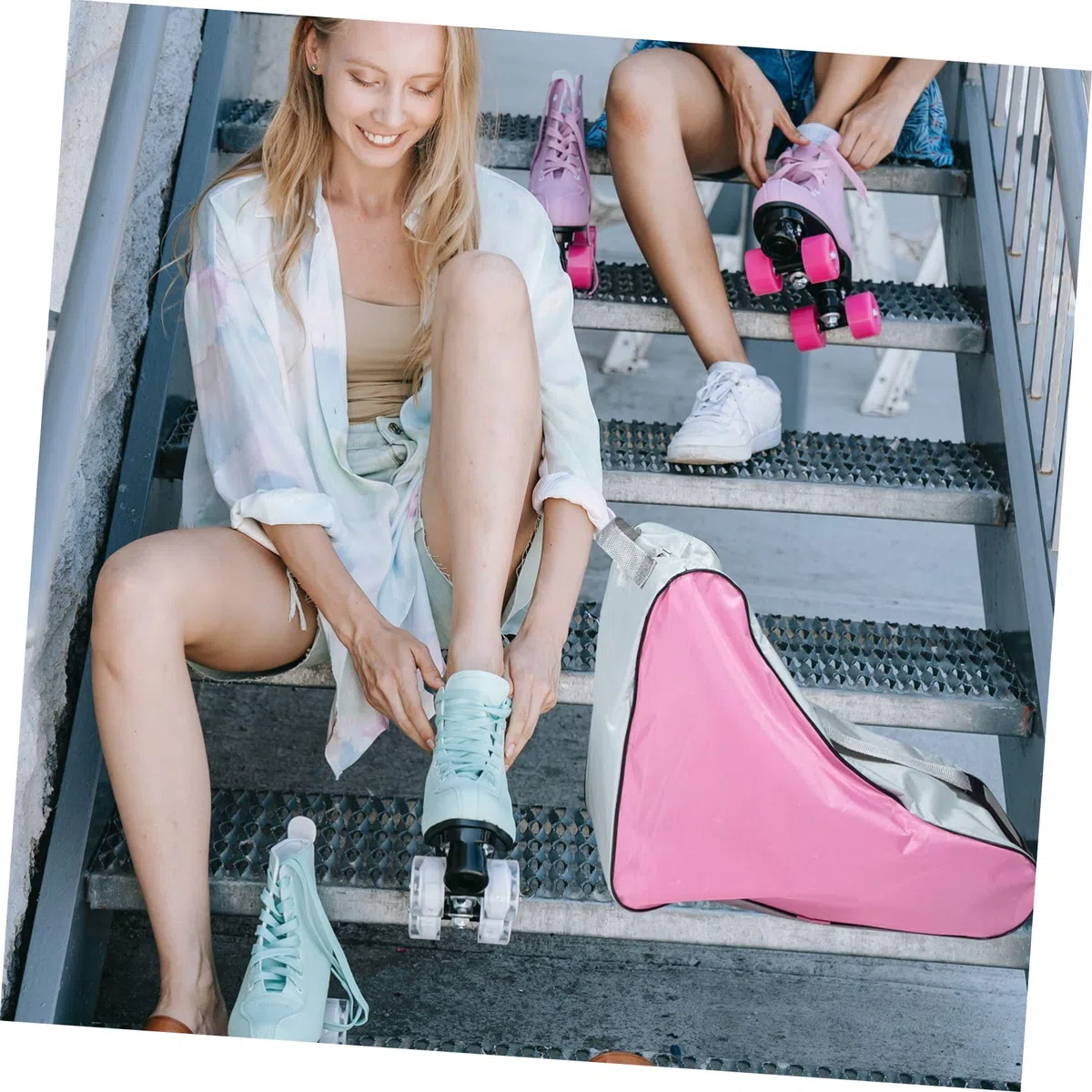 Happyyami Pattini A Rotelle Borsa Pattini Scarpe Borsa Portaoggetti Multifunzionale - Materiale Durevole