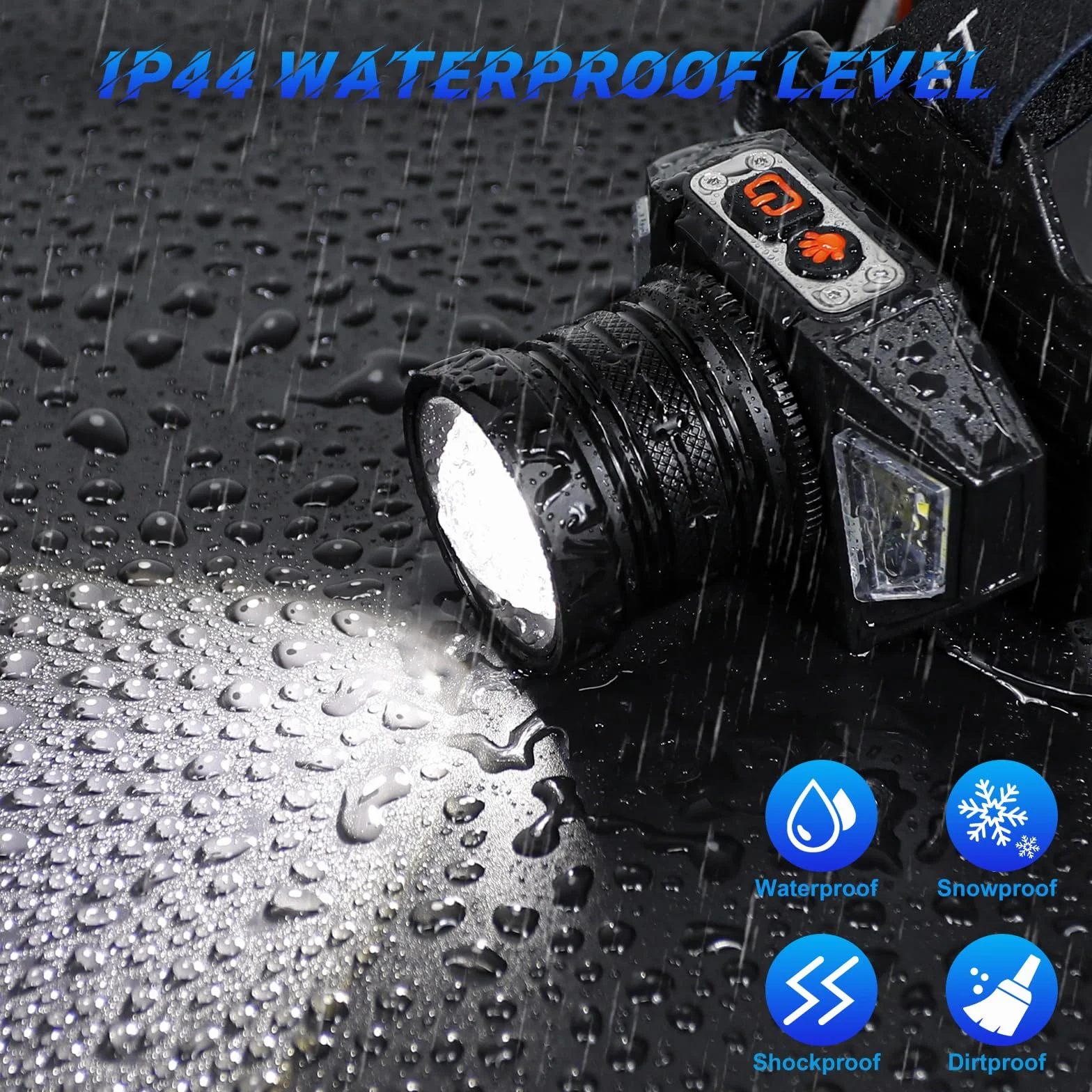Lampada Frontale Super Luminosa, Potente con Sensore e Regolabile a 90° | 9 Modalità di Illuminazione, Extra lungo Autonomia, IPX4 Impermeabile, Perfetta per Campeggio, Ciclismo, Pesca