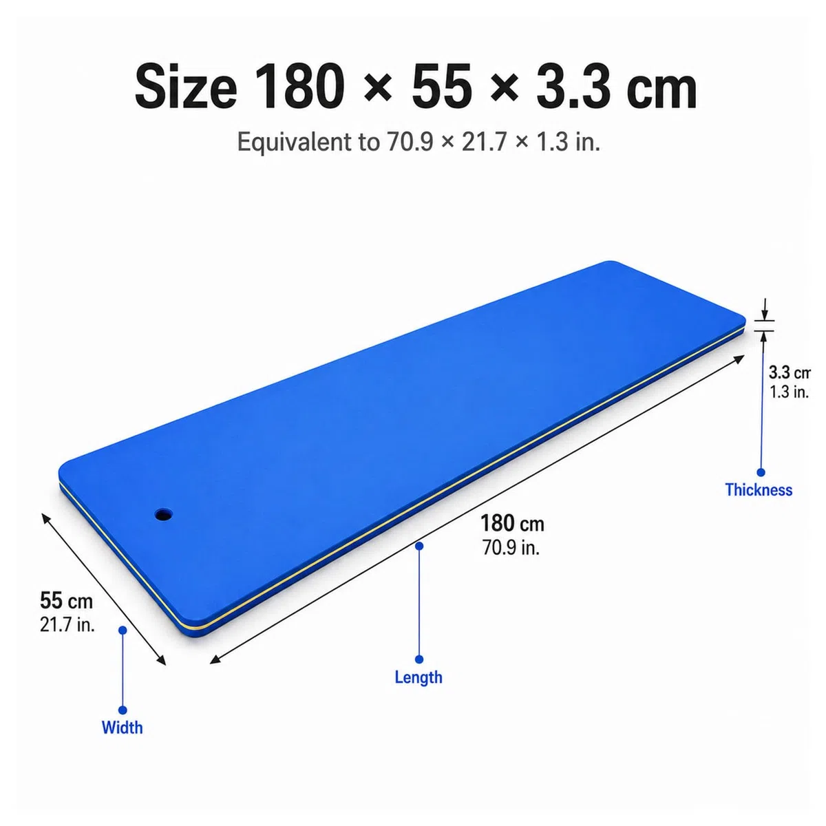 Tappeto Galleggiante XPE 3 Strati, 4-6 Pers., Lago Piscina 180x55cm | Schiuma XPE anti-strappo a 3 strati per massima durata nel tempo