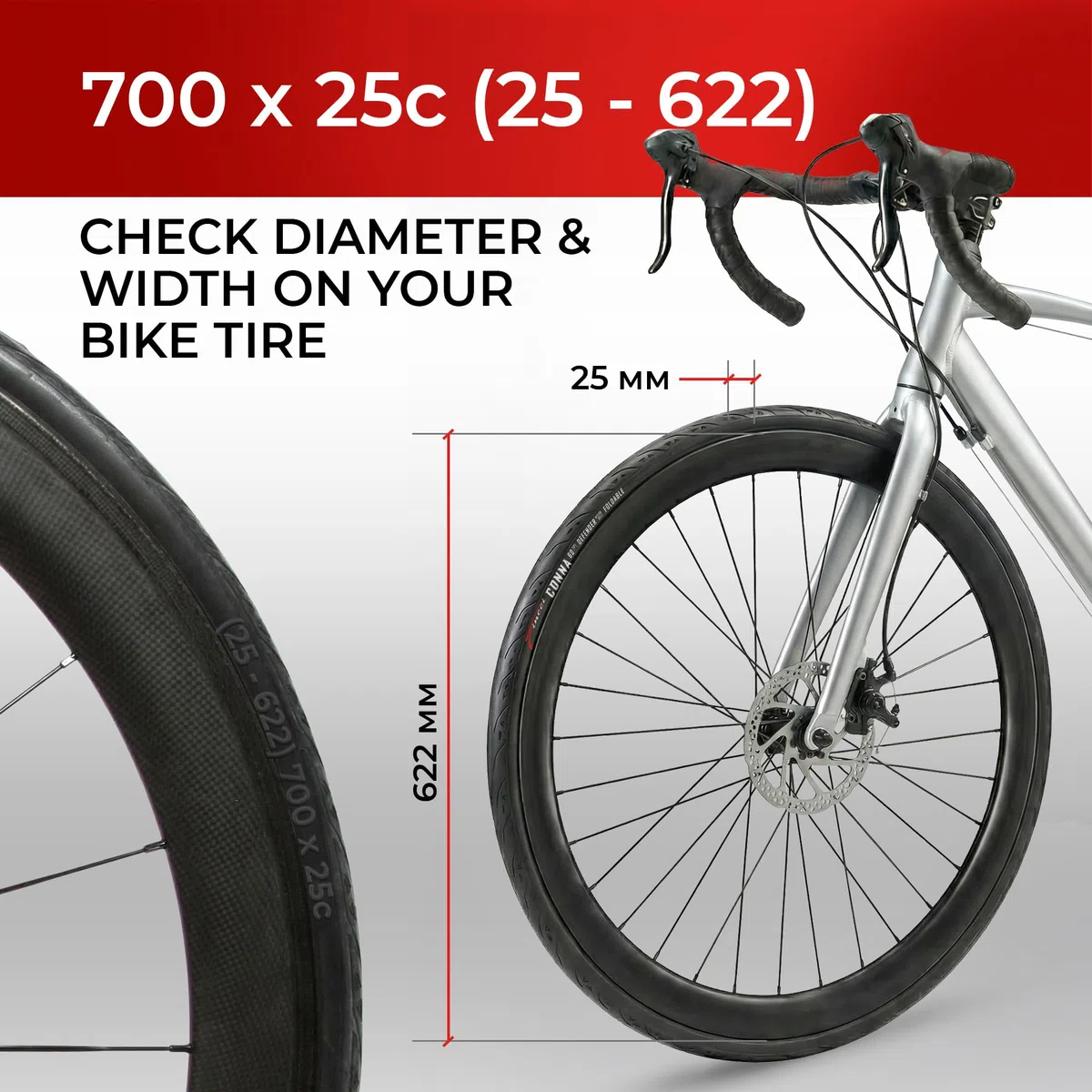 Fincci Copertoni Bici da Corsa 700x25c (ETRTO 25-622) – Coppia Pieghevole con Protezione Antiforatura 1 mm in Nylon LVL3, 60 TPI, Opzione con Fascia Riflettente, per Strada, Gara, Sport e Ciclismo