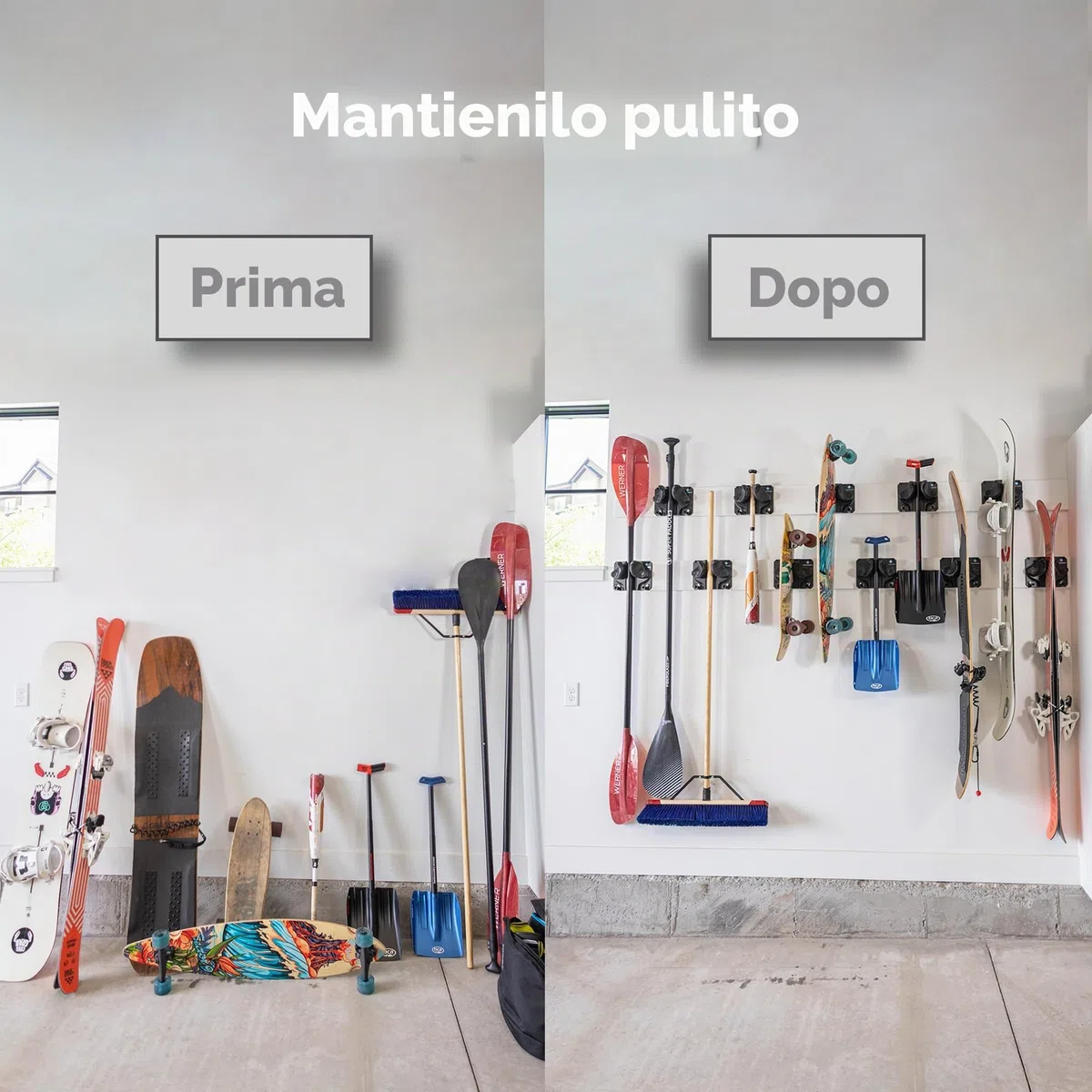 Gravity Grabber Supporto da Parete per Sci e Snowboard - per Tutti i Tipi di Sci e Snowboard - Salva Rocker, Punte e Code dai Danni - 1x - Ciano