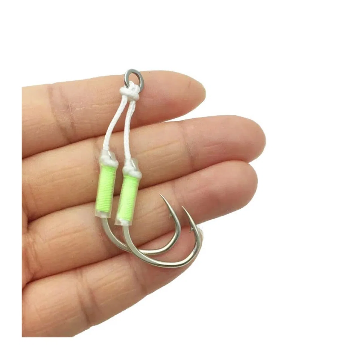 Amo da pesca 10pcs Assist Doppio Assist Barbed Hook High Carbon Steel Slow Jigging Ganci da pesca Mare Speed ​​Metal Jig BaitHook Ami da pesca mare ( Color : Bright green , Model Number : 6-0 )