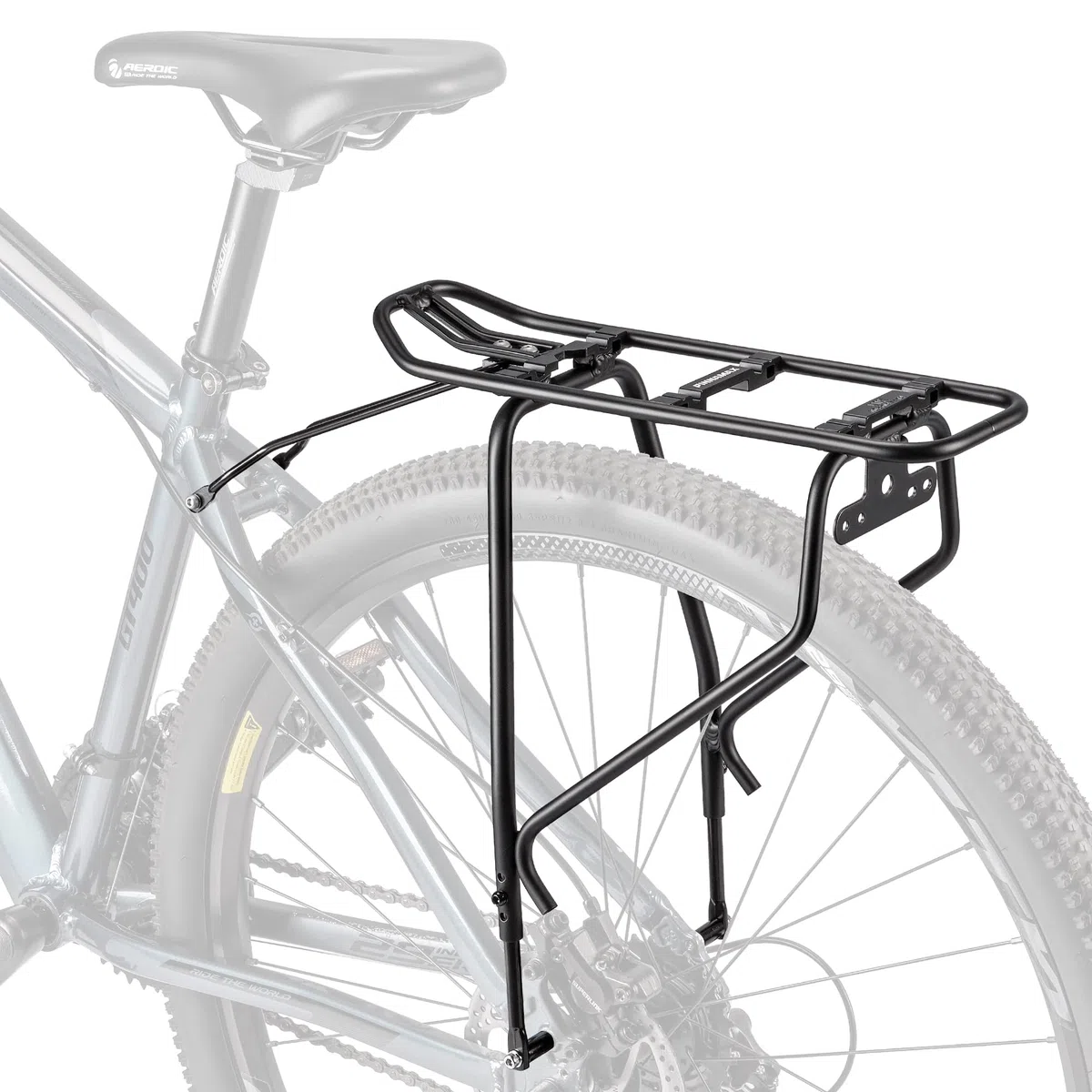 Portapacchi posteriore per bicicletta – Compatibile con sistema MIK, portapacchi per bicicletta per freni a disco/senza freni a disco – Regolabile in altezza per telai da 26"-29"
