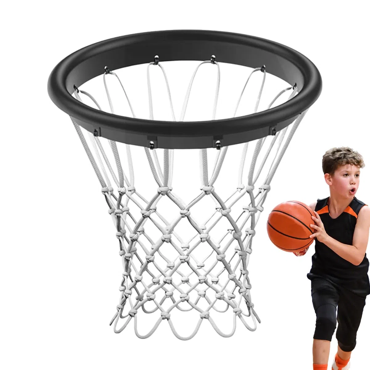Rete da basket – rete sportiva resistente per tutte le stagioni, soluzione universale per il canestro | Utilizzabile a lunga durata nei sportivi, nelle scuole di club, nei parchi, nei parchi e