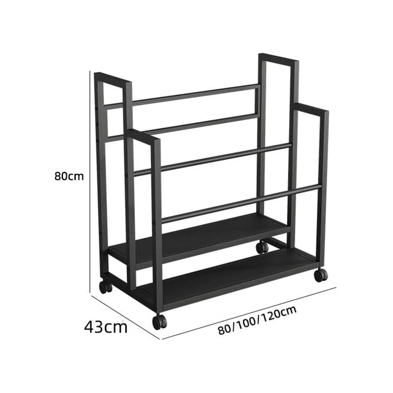 Supporto per Tappetino da Yoga con Ruote, Organizer Portatile per Attrezzi da Allenamento per Manubri, Kettlebell E Bande Elastiche, Soluzione Salvaspazio per L,Gold-80x85x110cm