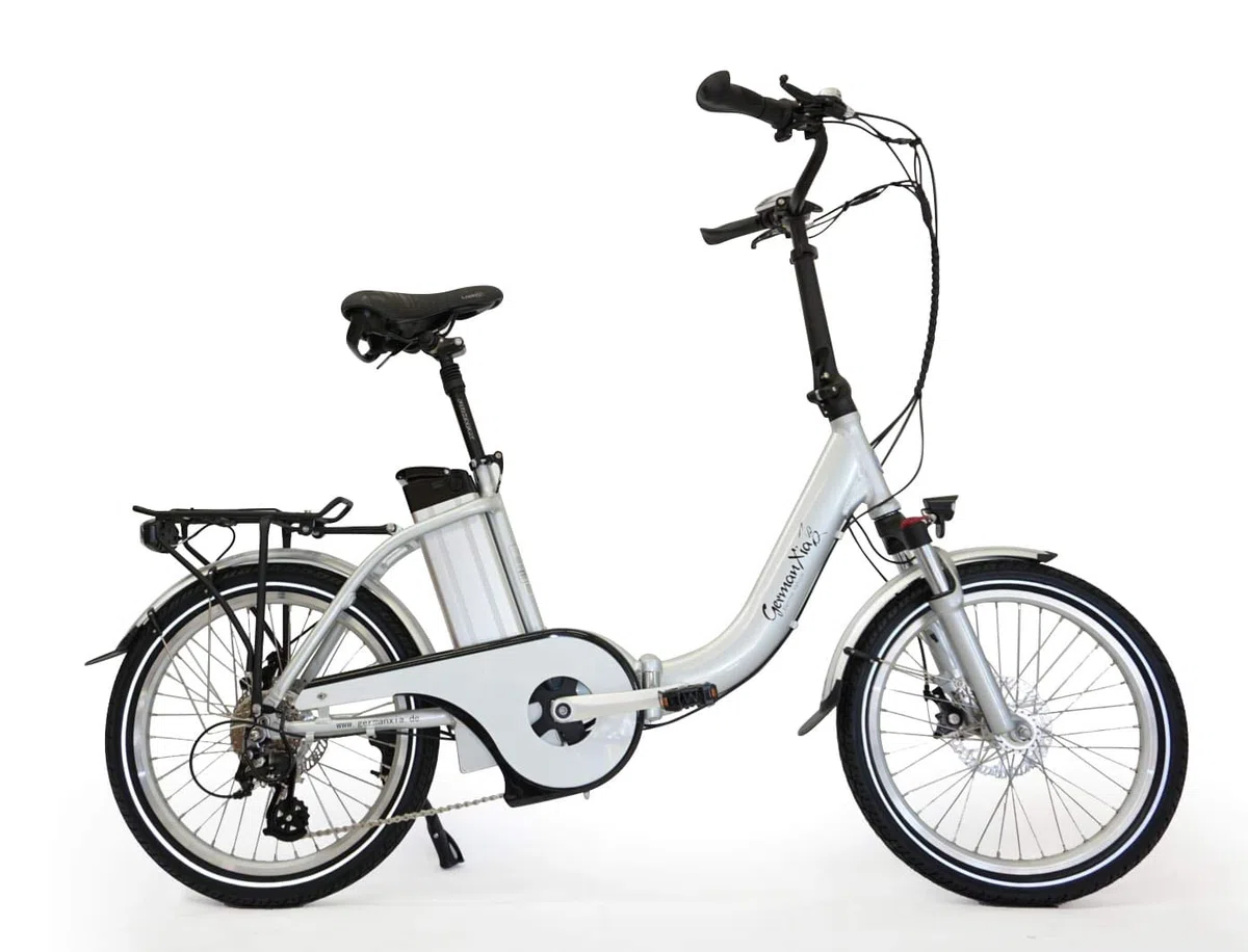GermanXia Bicicletta elettrica pieghevole Mobilemaster Touring CH-15,6 7 G Shimano 20 pollici senza manopola del gas, eTurbo 250 Watt di azionamento HR, portata fino a 140 km secondo la StVZO