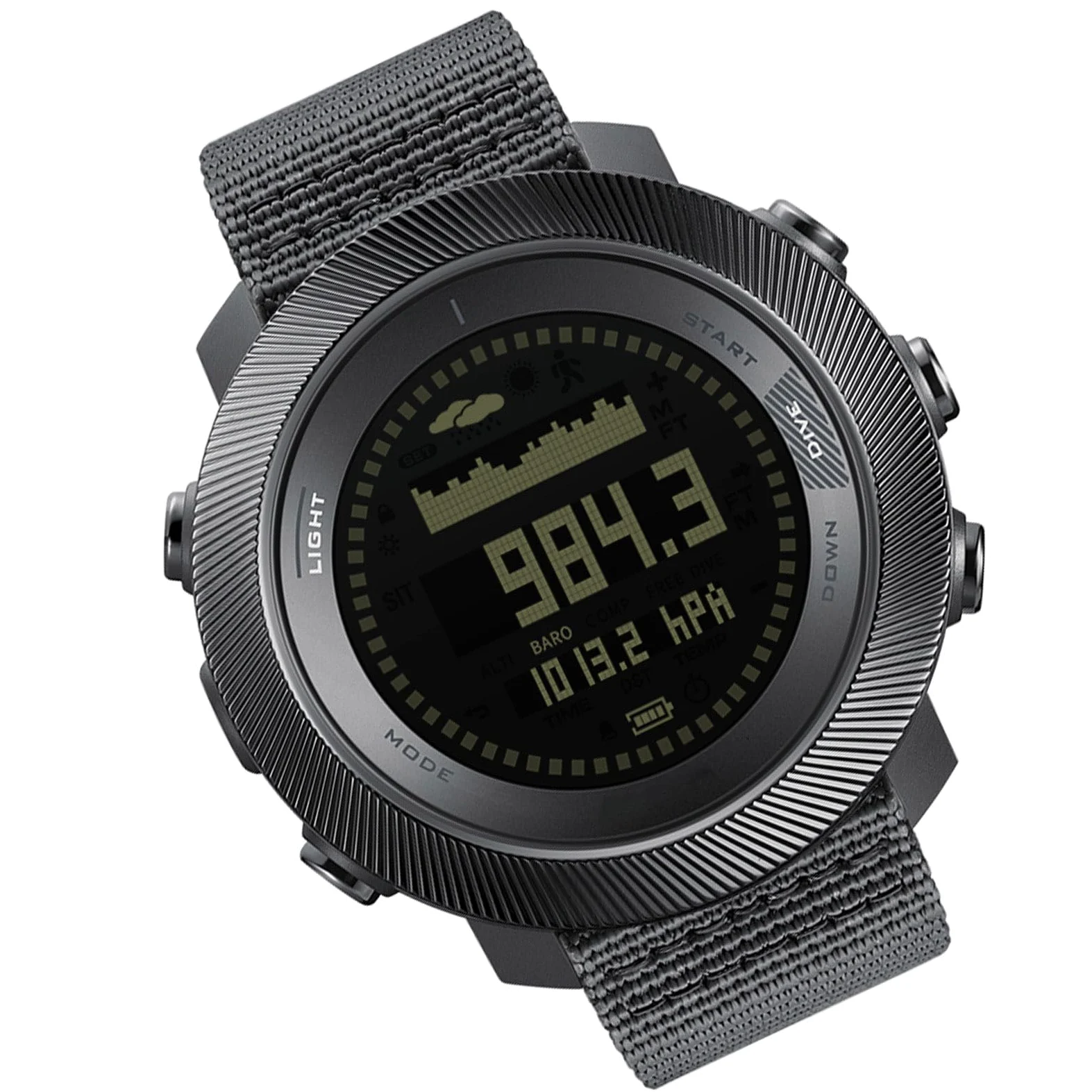 POENVFPO Orologio Subacqueo per Esterni, Orologio Sportivo Digitale con Retroilluminazione a LED e Bussola, Impermeabile Fino a 100 M per Immersioni e attività all'aperto