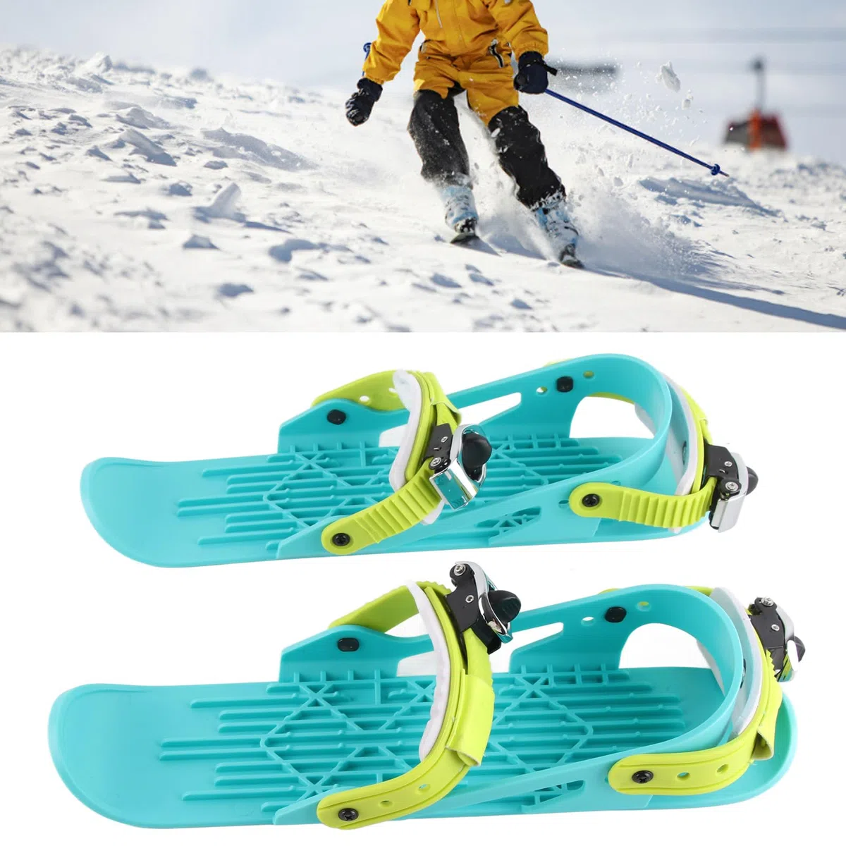 Mini Pattini da Sci, Mini Scarpe da Sci Regolabili, Mini Pattini da Sci Corti Leggeri, Skiboard Corto Compatto Universale per Pattinaggio di Hockey su Ghiaccio